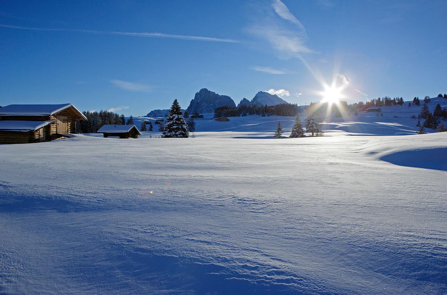 Winterlandschaft – Seiser Alm – Langkofel