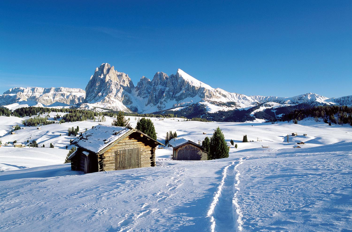 Winterlandschaft auf der Seiser Alm